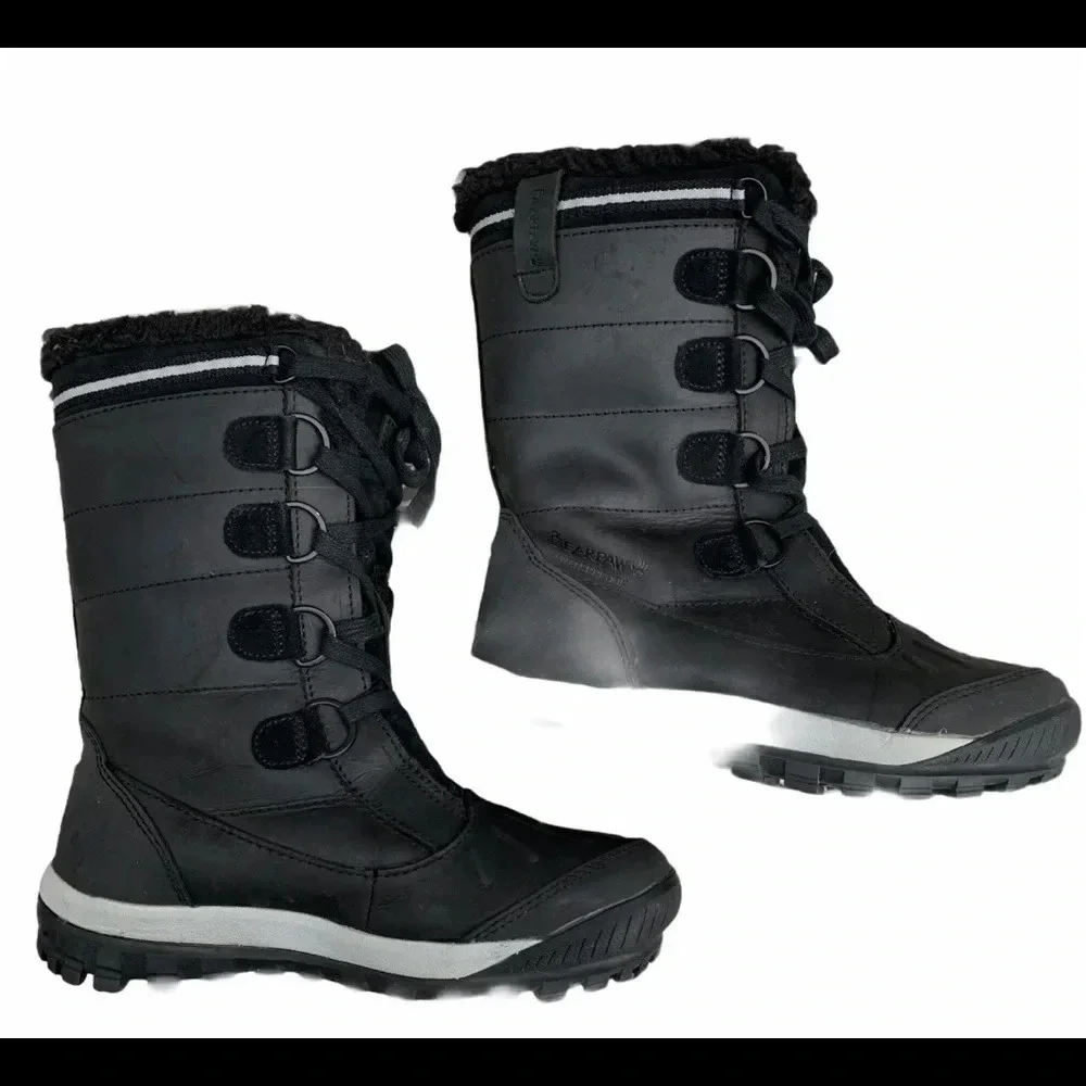 Bearpaw Desdemona Leather/Suede Winter Boots Sheepskin Wool Blend Size 7